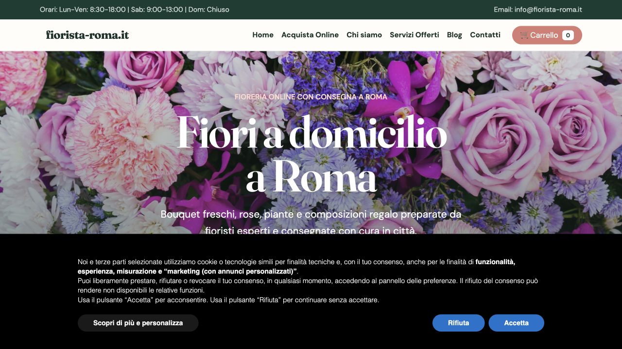 Homepage del progetto fiorista-roma.it